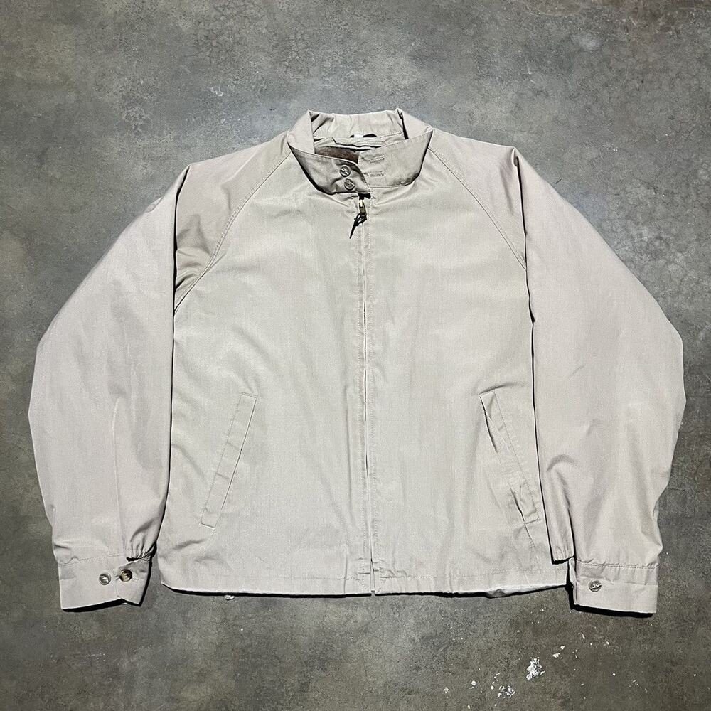 Vintage 70s English Squire Tan Boxy Lined Bomber Jacket